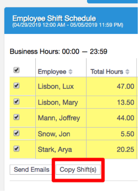 Save time by copying schedules