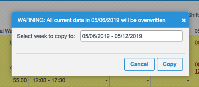 Optimize employee scheduling by copying older schedules